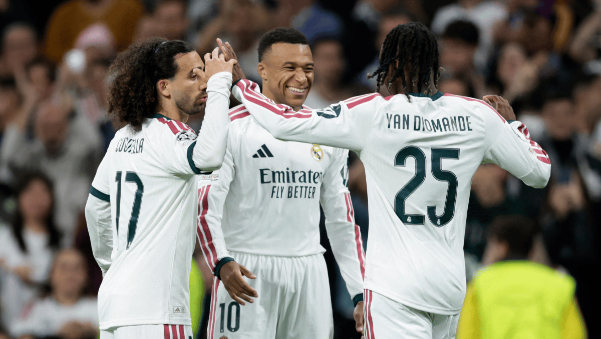 Real Madrid festeja tras golear al Leipzig en la Champions League 2026 (Reuters)