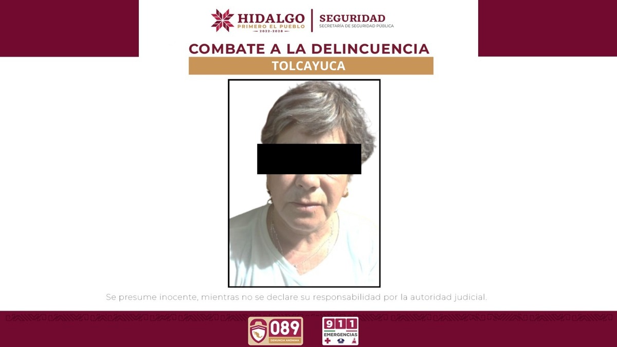 Detenida es madre de Nigel Iván Lozano Tinoco, alias El Pestañas. (Cortesía SSPH)