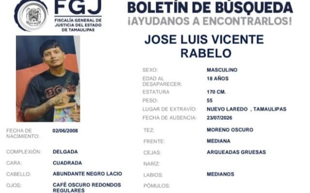 Ficha de búsqueda de Jose Luis Vicente Rabelo. | FGJT