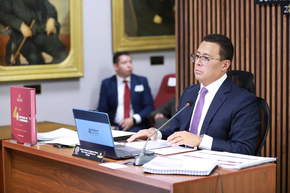 Orlando Ángeles, oficial mayor de Hidalgo durante su comparecencia ante el Congreso local. (Jorge Sánchez)