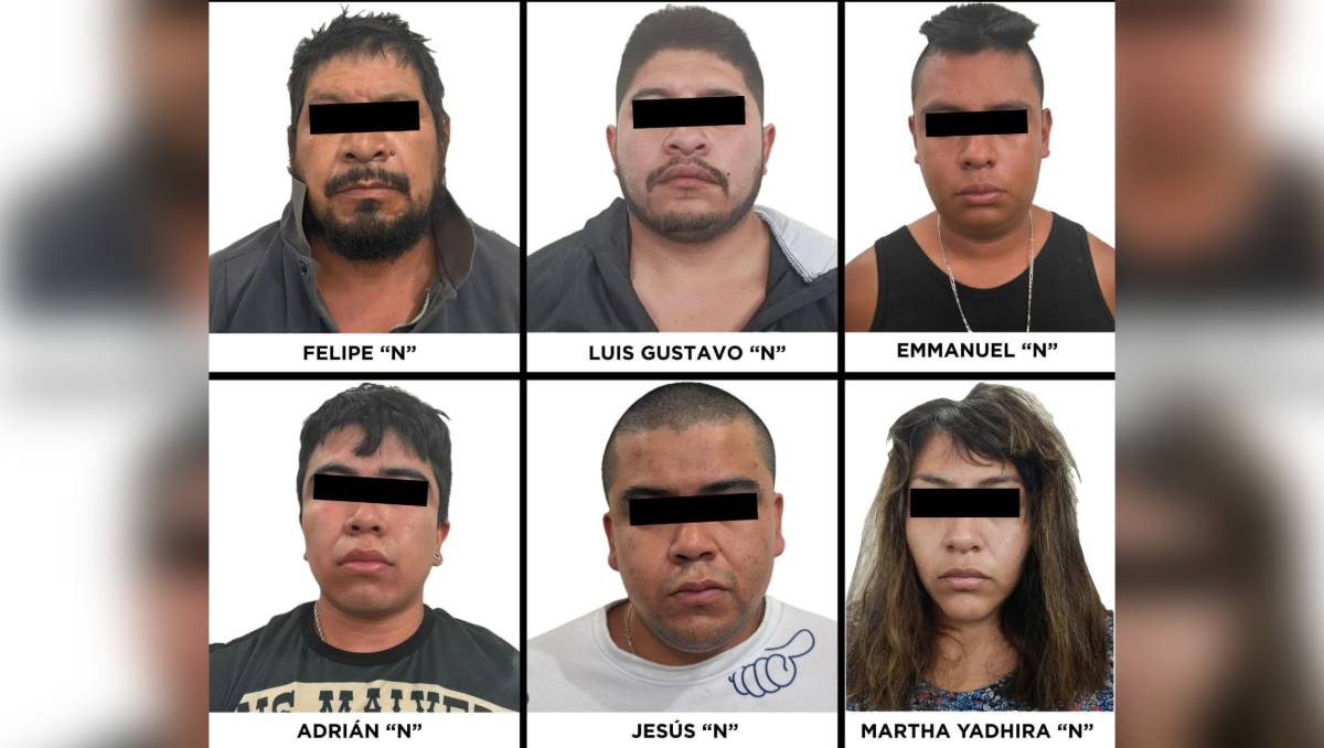 Seis presuntos integrantes de una célula delictiva fueron detenidos por su probable participación en un triple homicidio en Otumba. | Foto: Especial