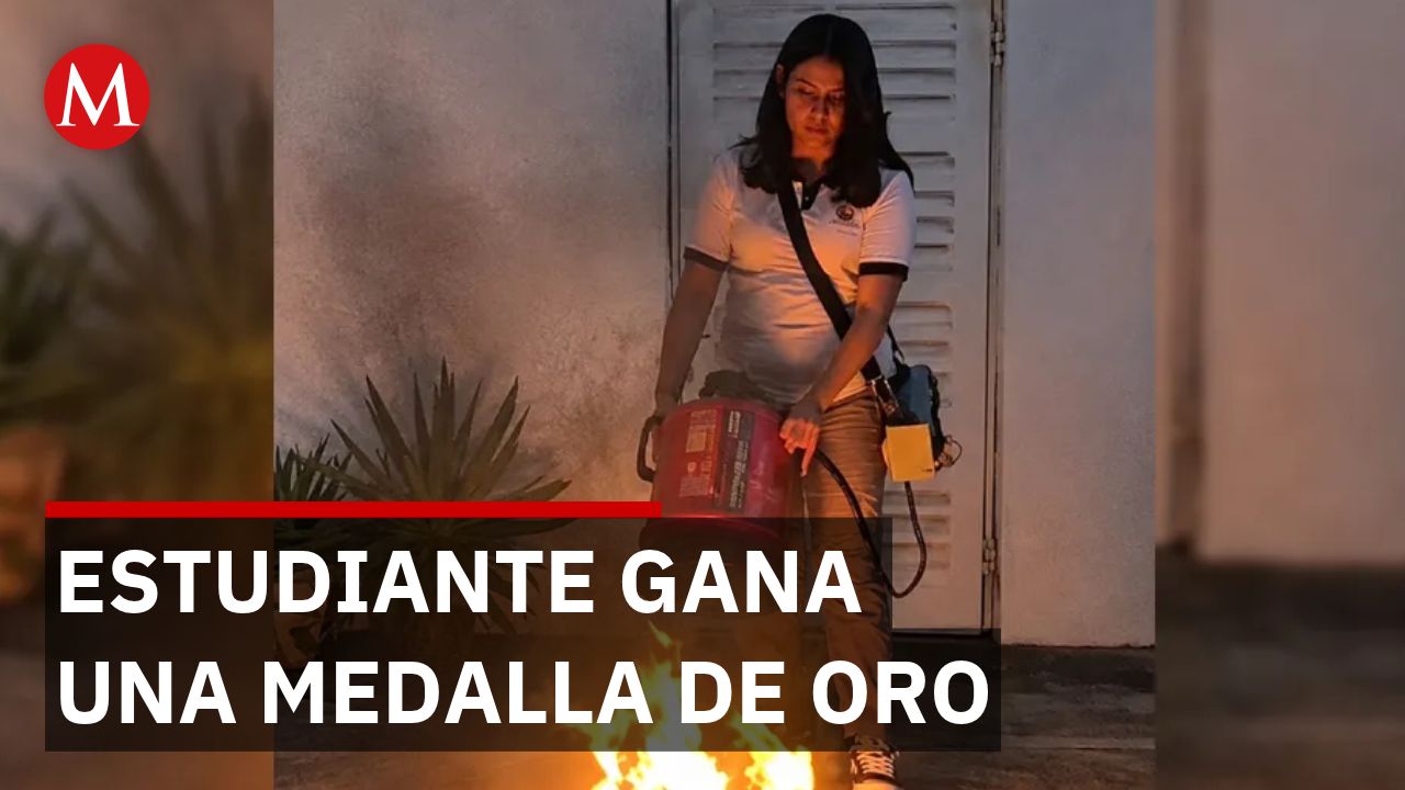Estudiante tamaulipeca gana medalla de oro con extintor acústico en Indonesia