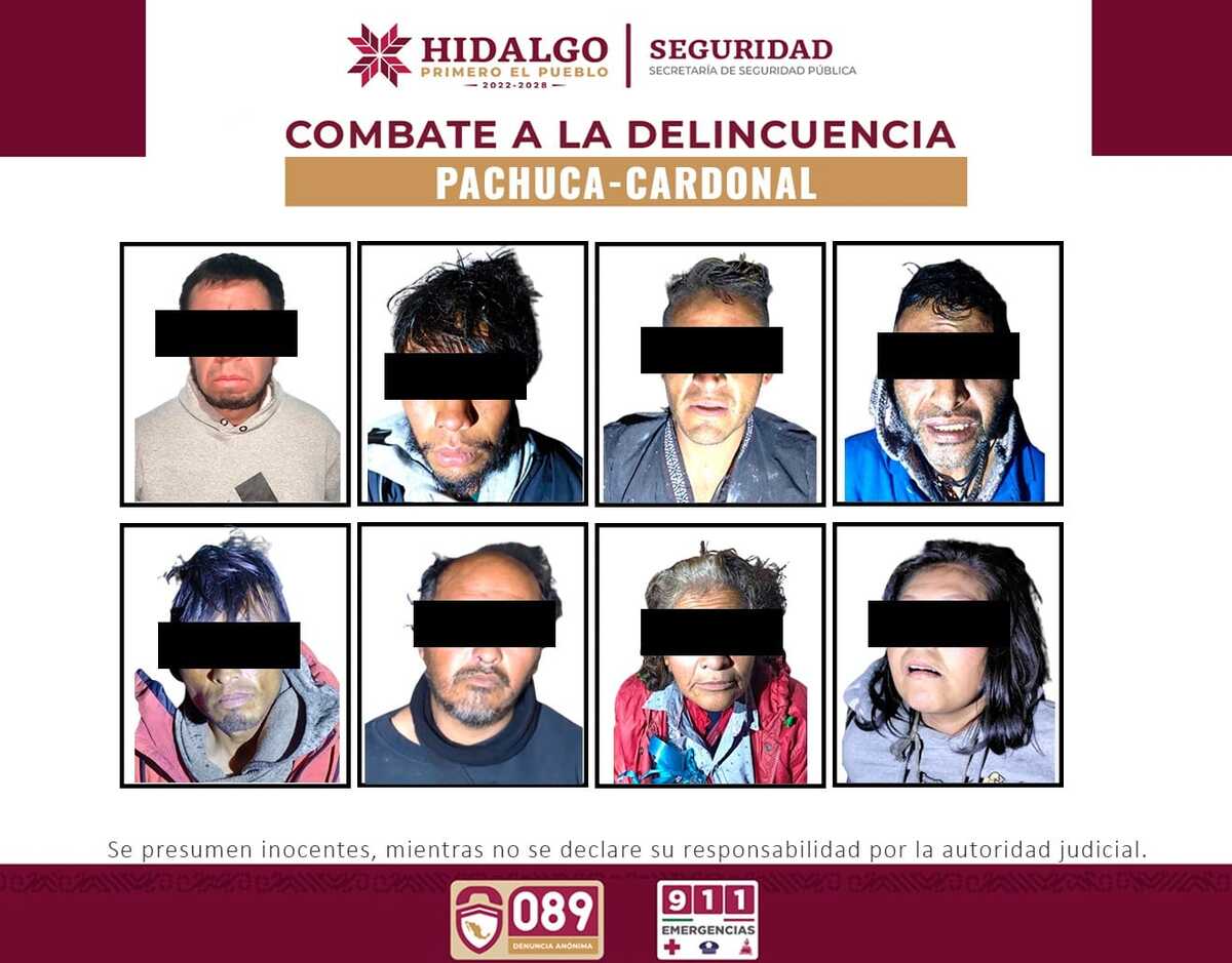 Ocho detenidos tras operativos en Hidalgo. (Cortesía)