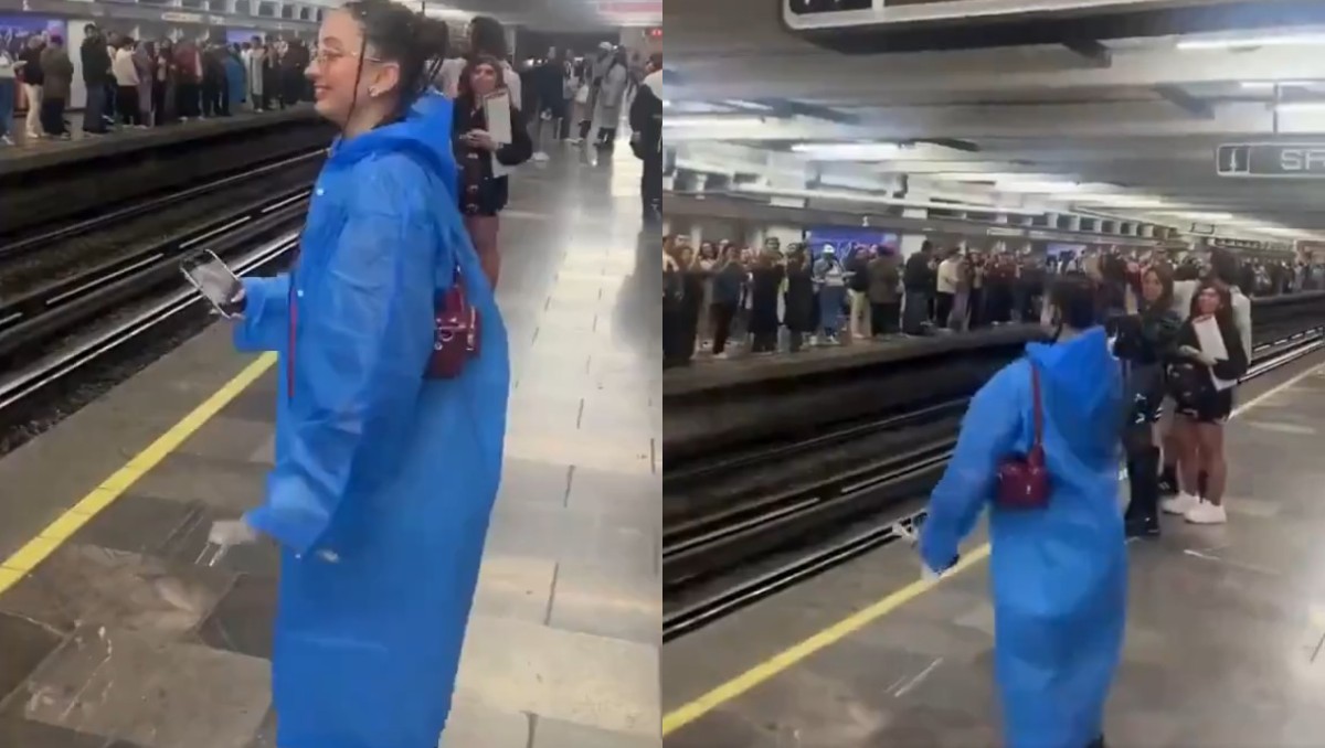 Joven es felicitada en su cumpleaños y le cantan Las Mañanitas en el Metro CdMx. | Captura