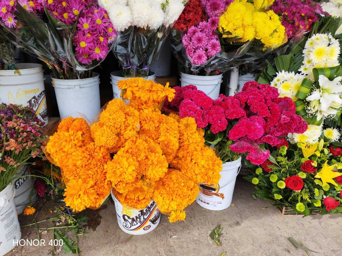 Los ramos de cempasúchil o cristantemas, lo más vendido en Día de Muertos en Hidalgo. (Miriam Avilés)