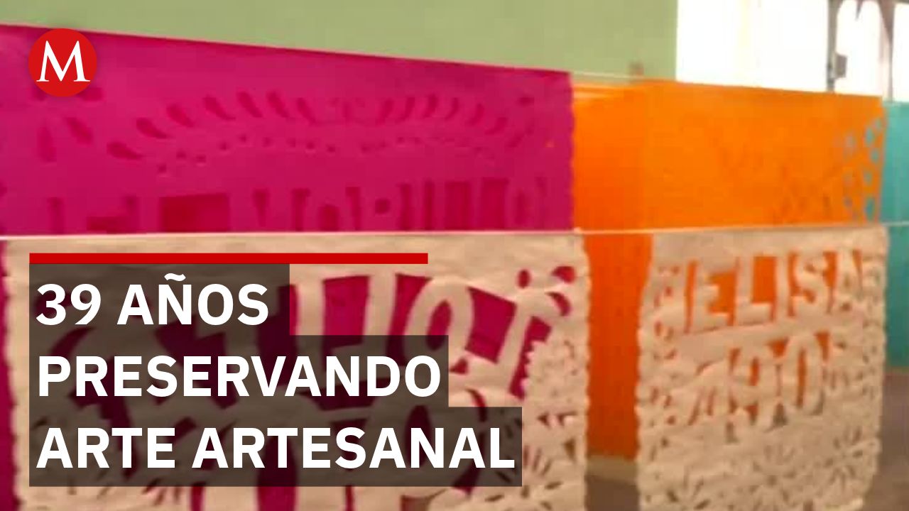 Taller familiar en Xochimilco elabora papel picado; una tradición de 39 años