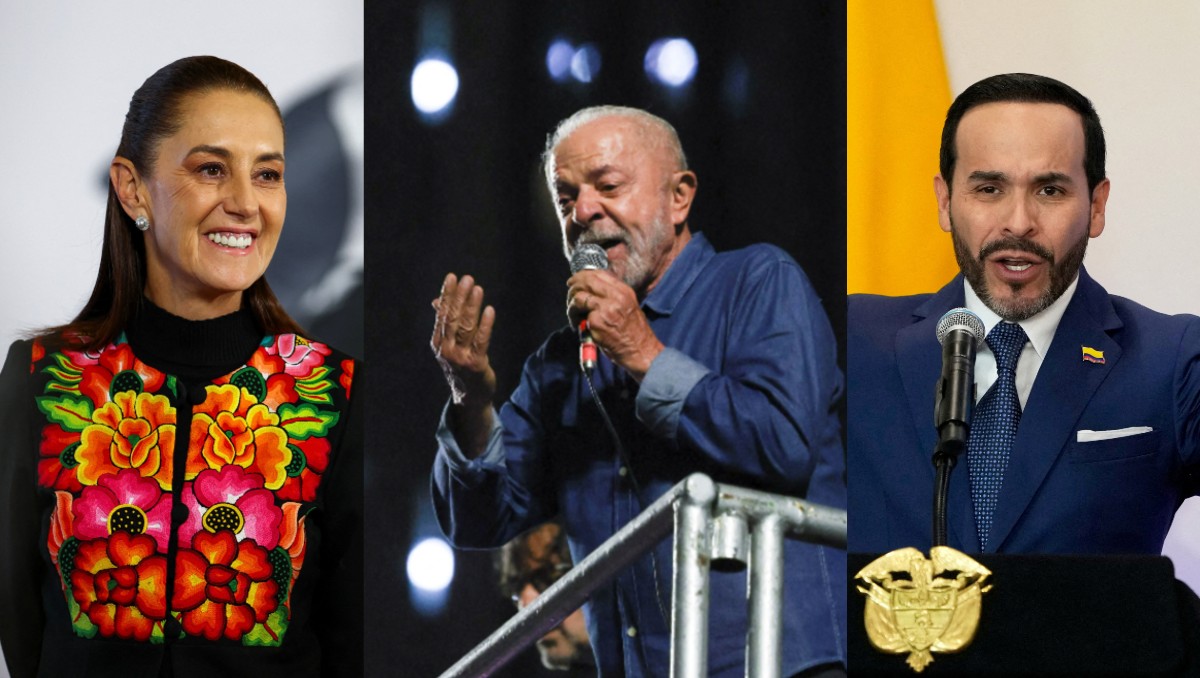 Claudia Sheinbaum, Lula da Silva y Abelardo de la Espriella. | Reuters
