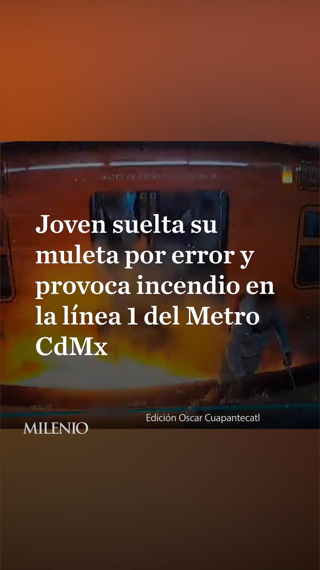Joven suelta su muleta por error y provoca incendio en el Metro Moctezuma