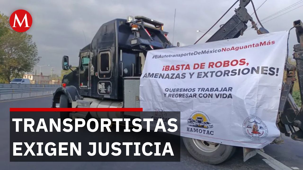 Tráileres y autobuses se concentran en autopista México Pachuca por paro tras inseguridad
