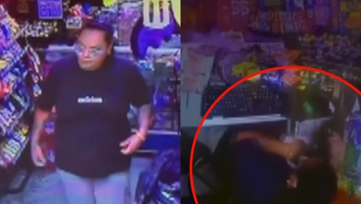 La mujer fue grabada mientras robada el dinero de la caja de la tienda de abarrotes. | Foto: Especial