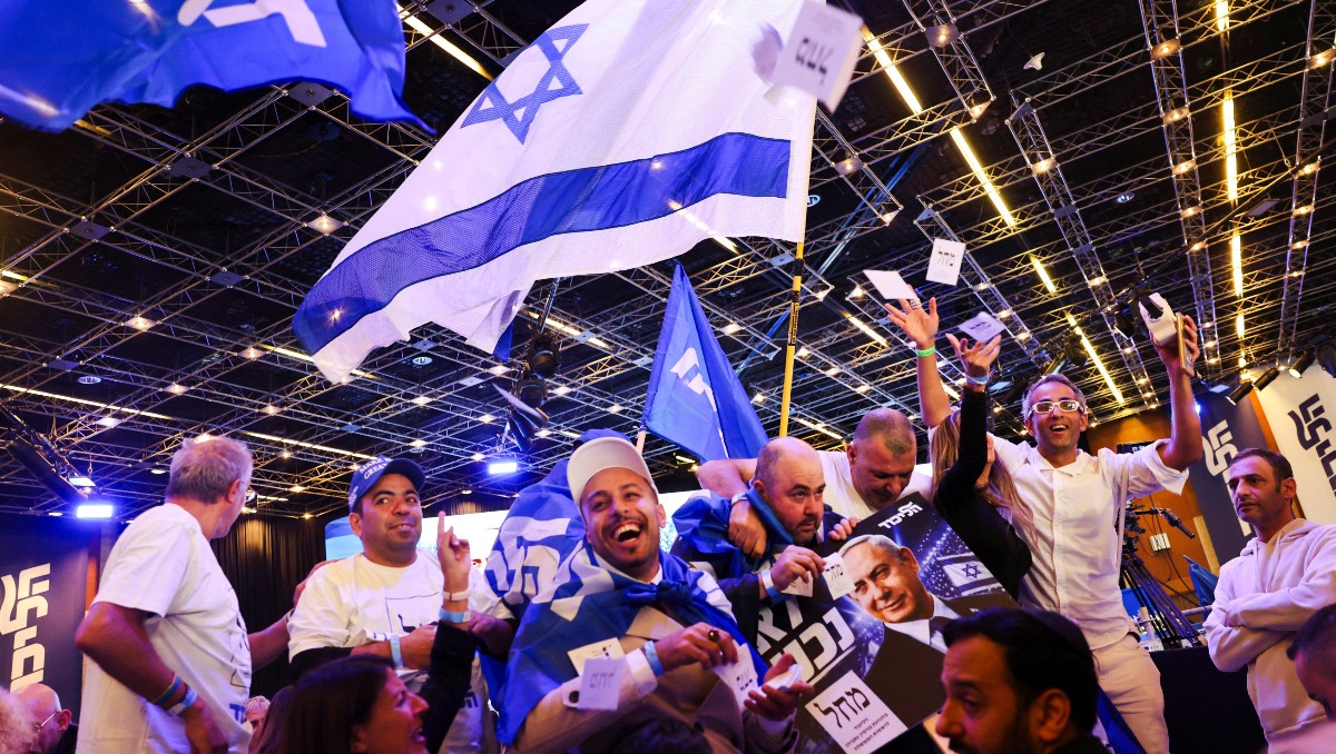 Partidarios de Benjamin Netanyahu reaccionan tras los resultados de las encuestas a pie de urna | Foto: Reuters