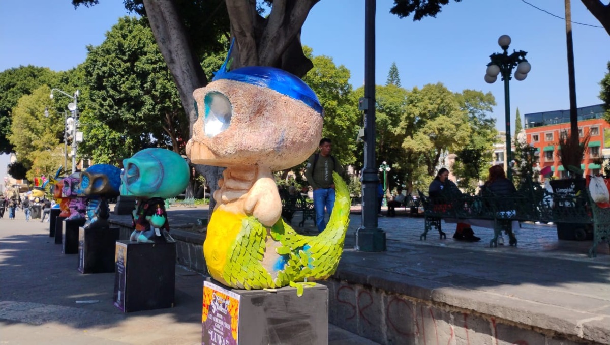 Vandalizan calaveras de Día de Muertos en Centro Histórico de Puebla | Nancy Camacho