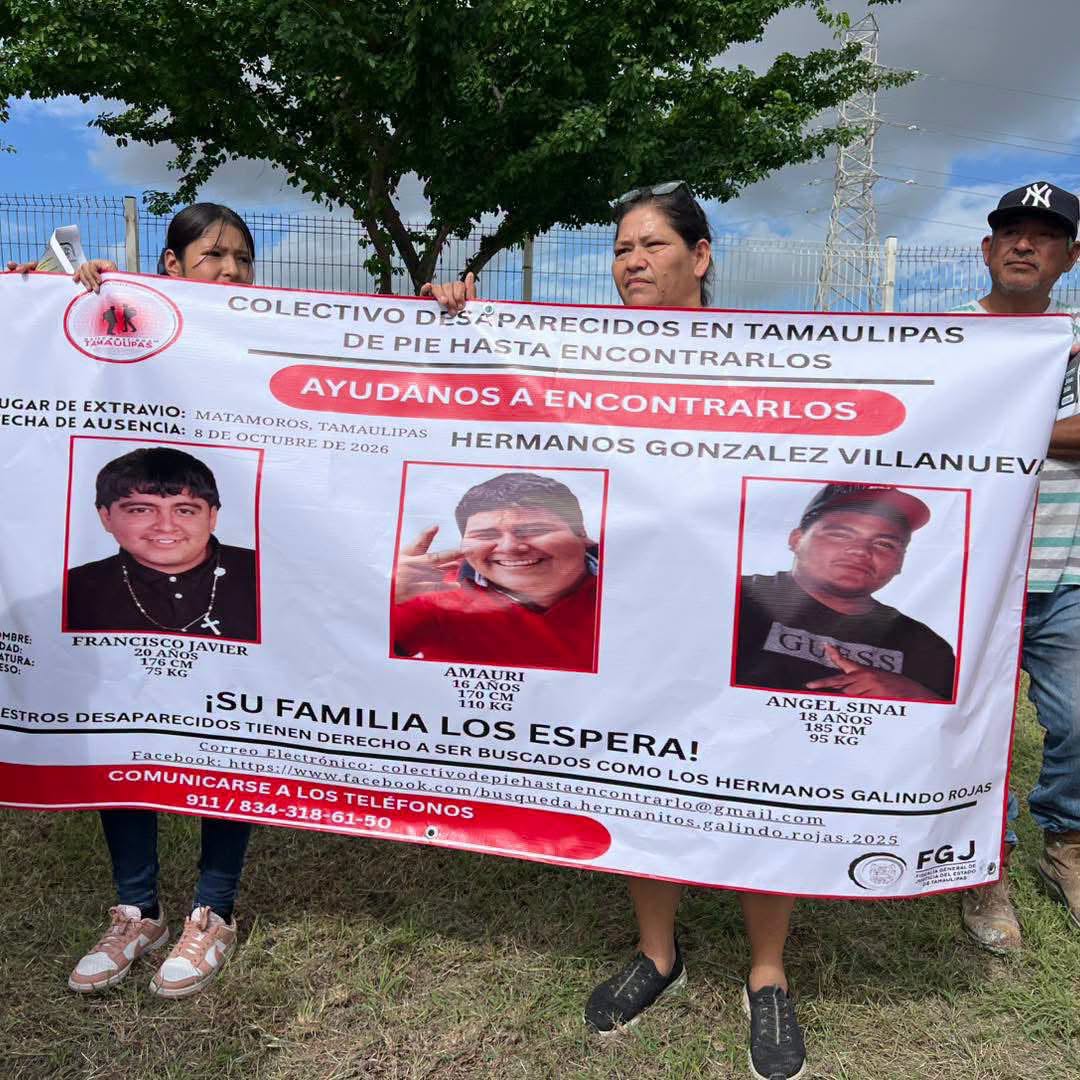 Realizan manifestación familiares de hermanos desaparecidos en Matamoros | Foto: Redes sociales