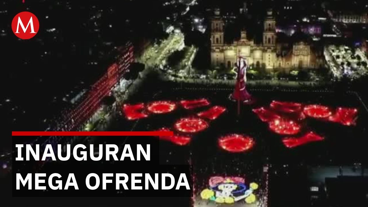 Clara Brugada inaugura mega ofrenda del Zócalo Capitalino