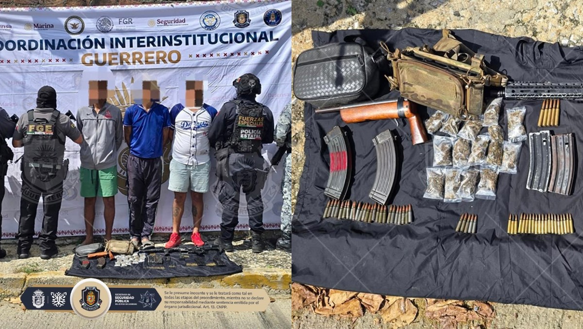 Tres detenidos tras operativo en San Luis Acatlán ,Guerrero. | Foto :Especial