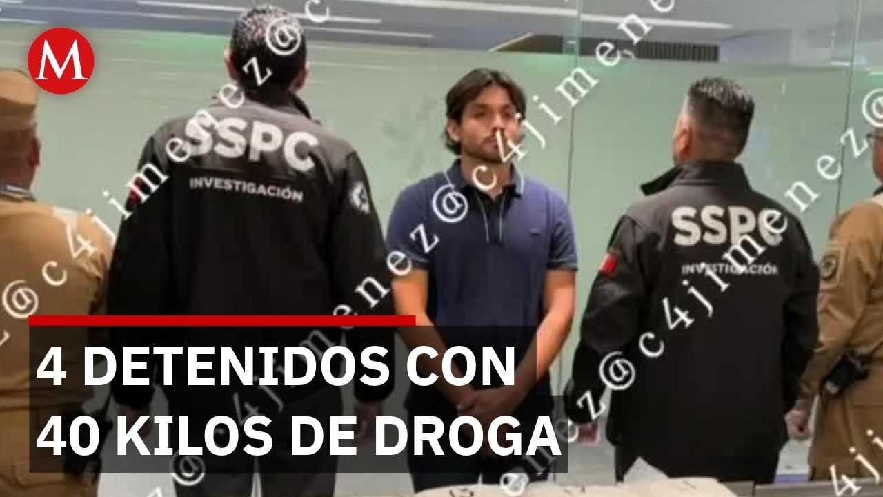 Detienen a 4 personas con 40 kilos de droga en el AICM