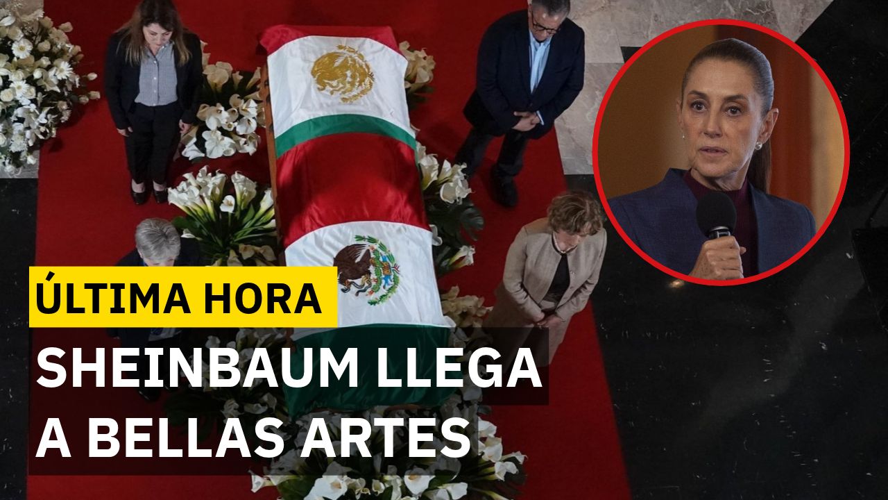 Claudia Sheinbaum llega al homenaje de Cuauhtémoc Cárdenas en Bellas Artes