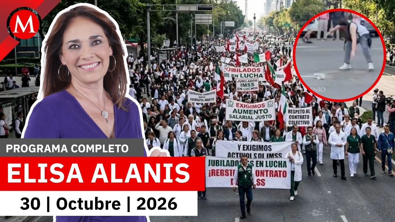 Mujer agrede a trabajadores del IMSS durante marcha | Elisa Alanís, 30 de octubre de 2026