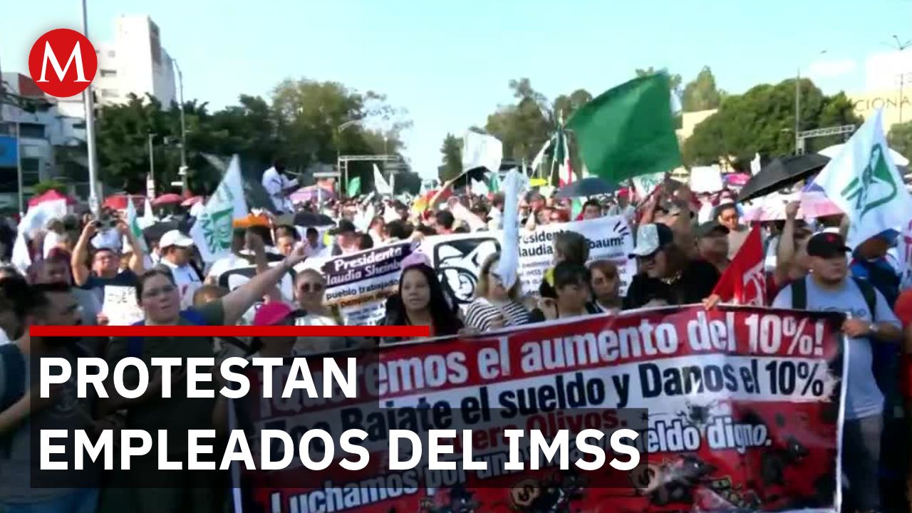 Trabajadores del IMSS bloquean vialidades rumbo al Zócalo capitalino